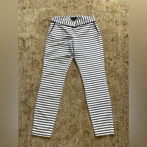 Express The Columnist Black and White Striped Trousers, size 00R